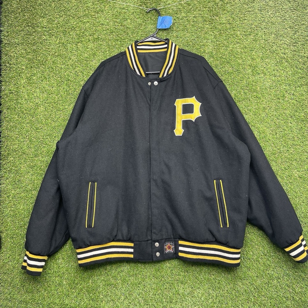 Pittsburg Pirates JH Designs Jacket Mens 3XL Fleece Cotton Club Varsity Snap